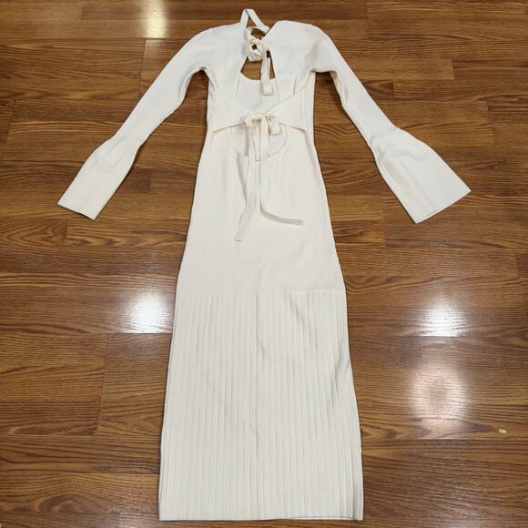 ALEXIS pearl bodycon knit midi open back Medella Dress medium - Picture 13 of 15